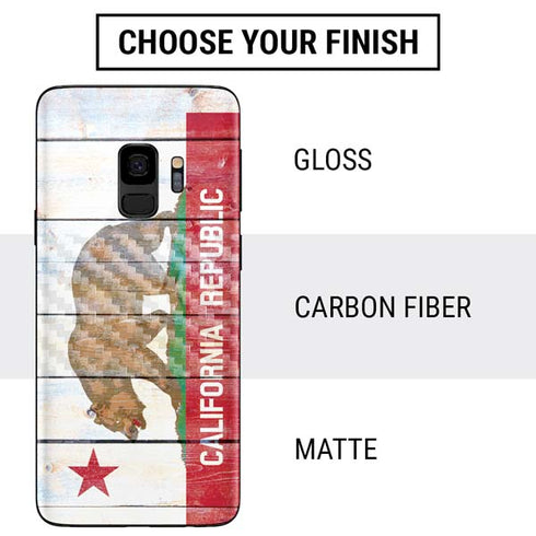 California Flag Light Wood Galaxy S9 Skin